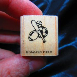 Sports Wood Mounted Stamp 1" X 1"